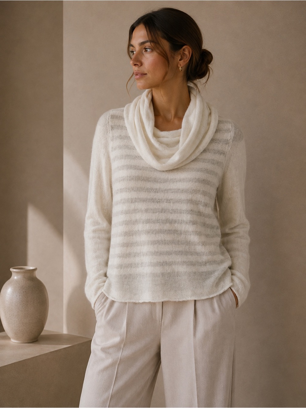 ANTHROPOLOGIE MOTH Cowl Neck Alpaca Blend Sweater Sz Small